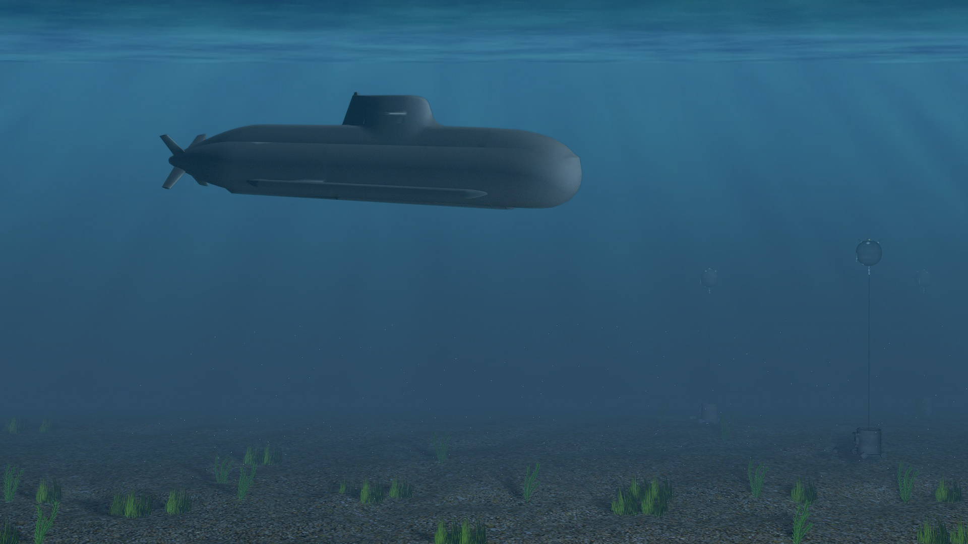 Screenshot Simulation U-Boot unter Wasser