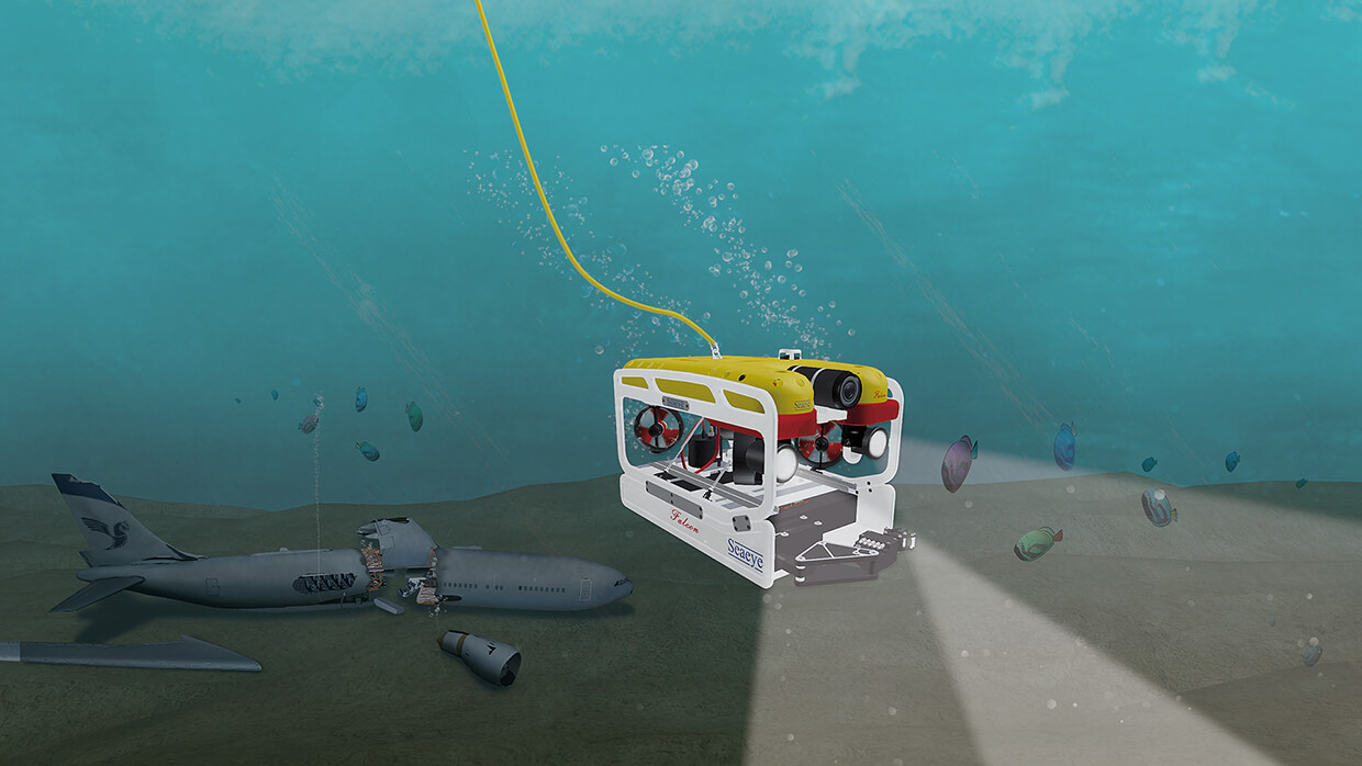Impression Unterwasser Simulation, Bedienung Unterwasserfahrzeug Seaeye Falcon