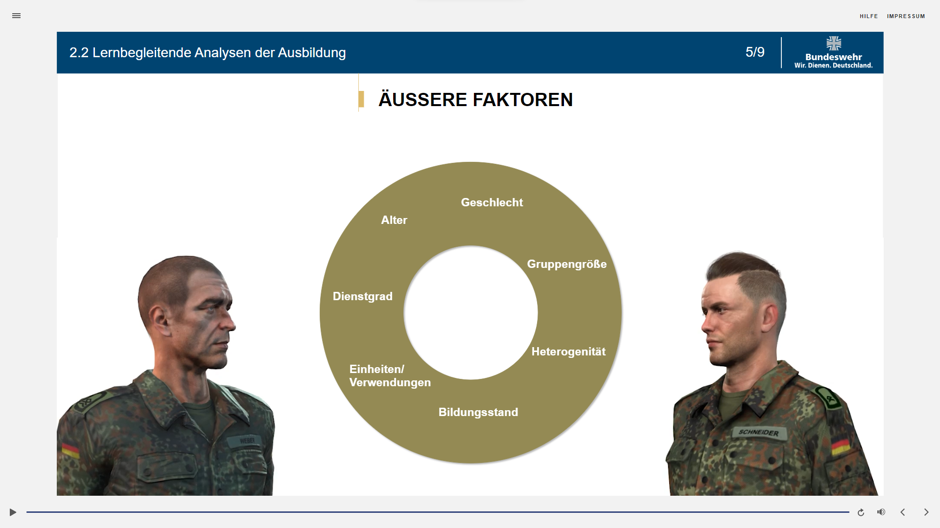 Screenshot Lernprogramm Kompetenzorientierte Ausbildung (KOA)